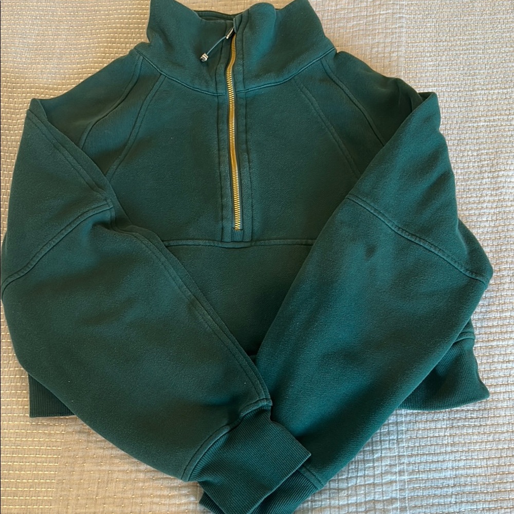 Green Half-Zip Pullover Sweatshirt